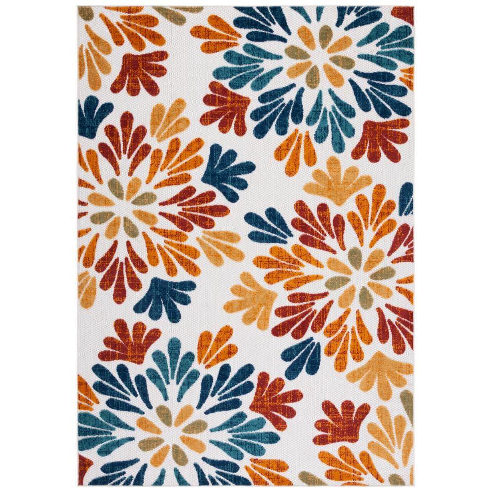 Cabana CBN800 Power Loomed Indoor and Outdoor Area Rug - Creme/Red - 3'x5' - Safavieh.