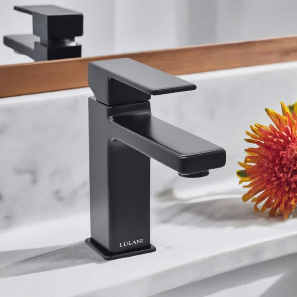 Lulani BA-600-01MB Lulani Capri Single Hole Bathroom Faucet with Drain Assembly