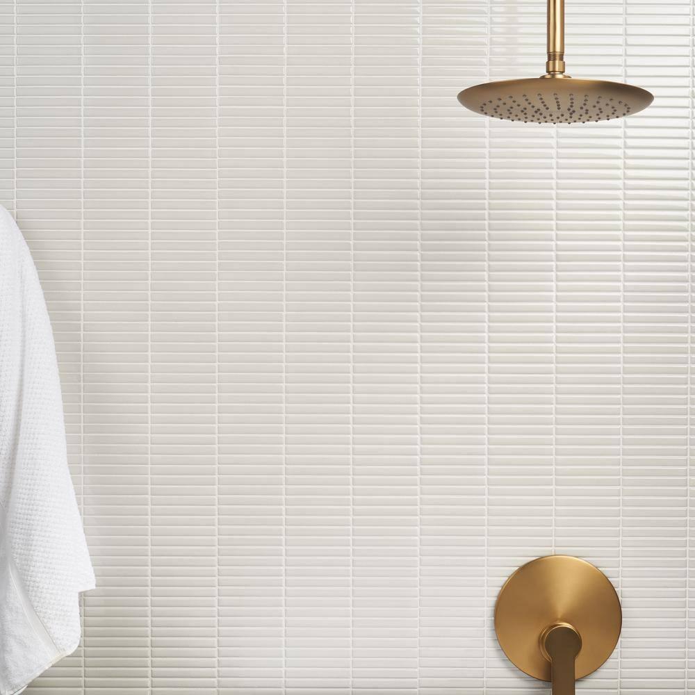 Monogram Stacked 11.19 In. X 11.9 In. Glossy Porcelain Mosaic Floor And Wall Tile (0.92 Sq. Ft. / Each)