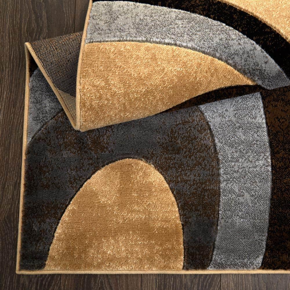 Home Dynamix Slade Contemporary Abstract Area Rug, Brown/Grey, 7'10"x10'6"