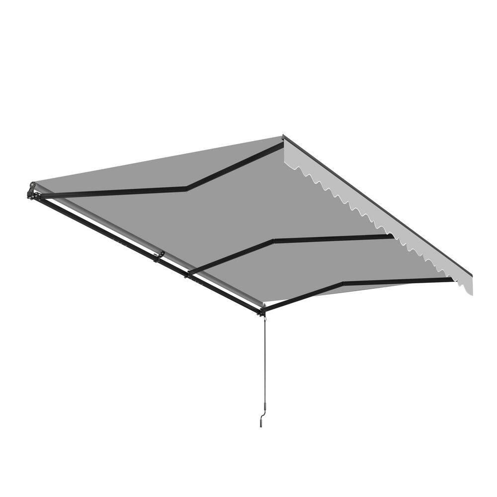 ALEKO Motorized Retractable Patio Awning- Black Frame