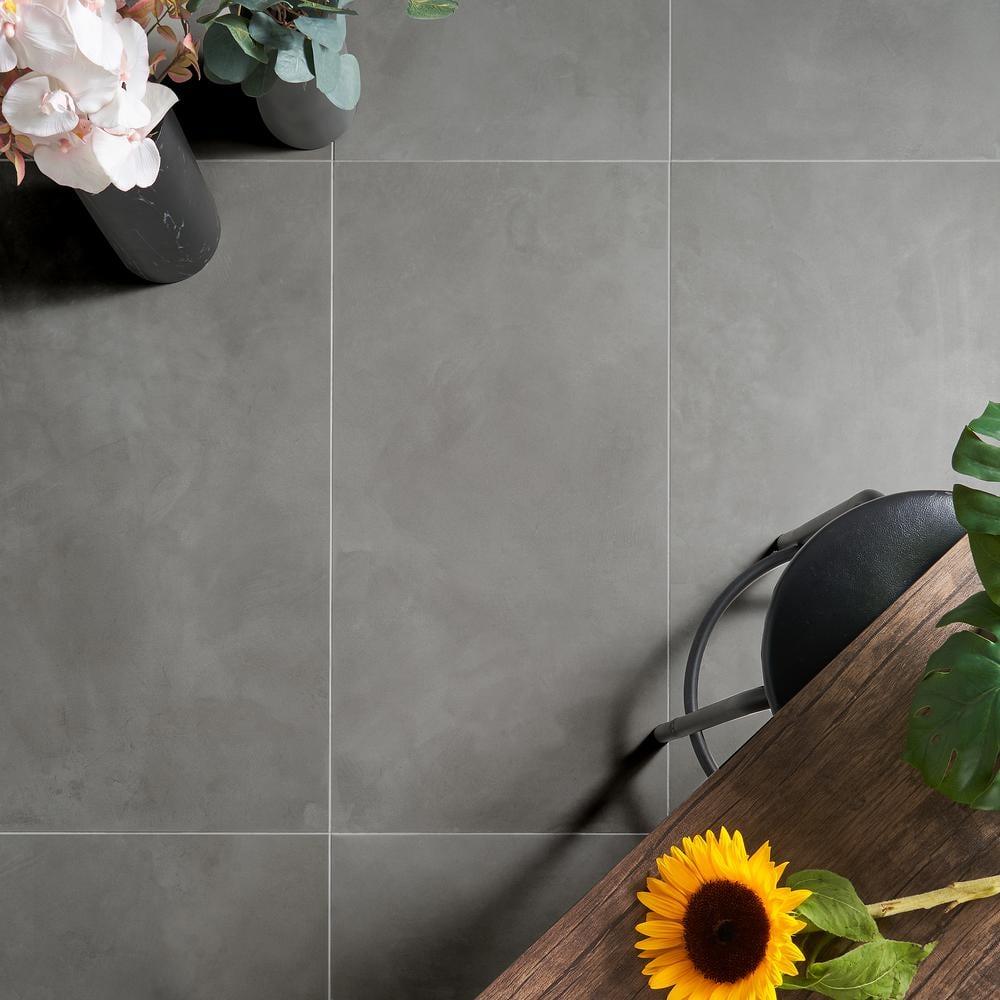 Bond Tile Ryx 15.74 in. x 31.49 in. Matte Porcelain Concrete Look Floor and Wall Tile (13.77 Sq. Ft. / Case)