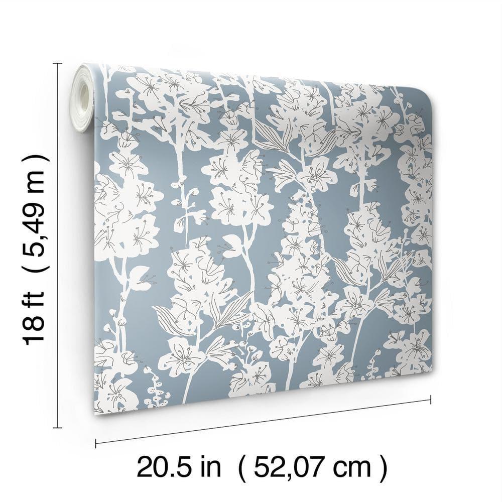 Larkspur 18' L x 20.5" W Peel and Stick Wallpaper Roll