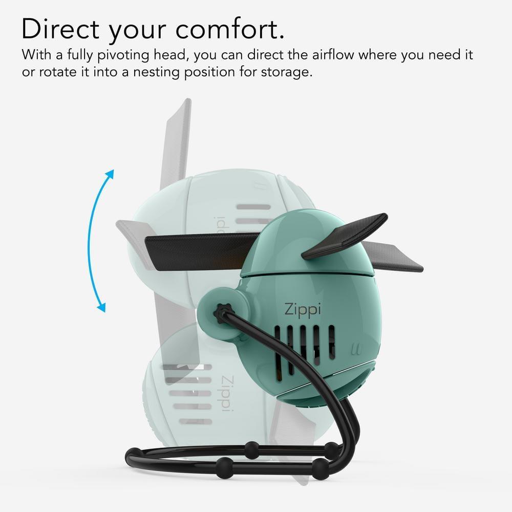 Zippi 7.4 in. Small Personal Fan for Desk, Nightstand, Tabletop Travel
