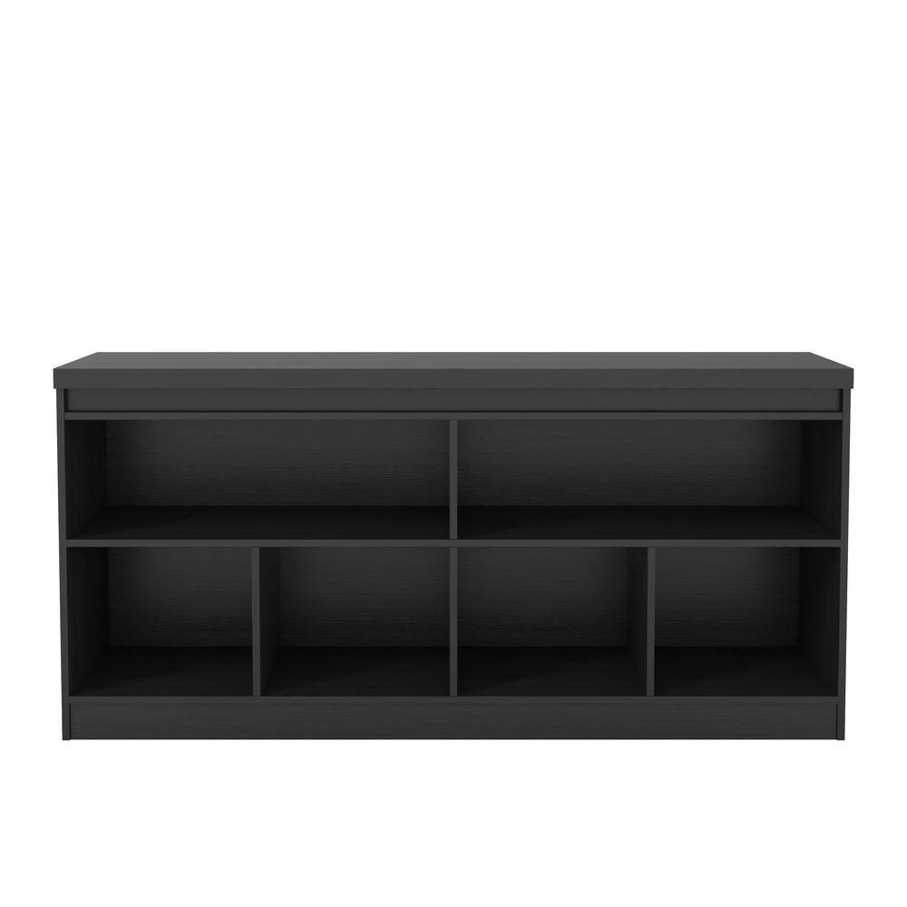 62.99" Viennese 6 Shelves Buffet Cabinet Matte Black - Manhattan Comfort: Modern Credenza Console