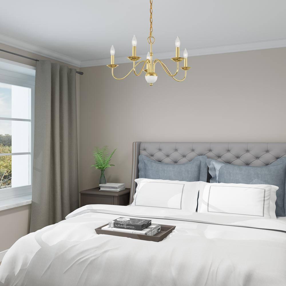 Livex Lighting Windsor 5 - Light Chandelier in  Polished Brass