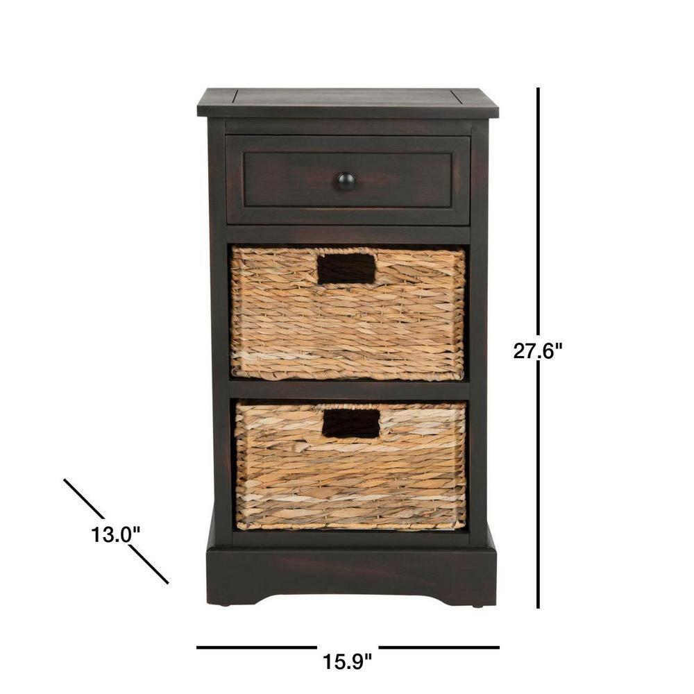 Carrie Side Storage Side Table - AMH5700F - Brown - Safavieh Couture