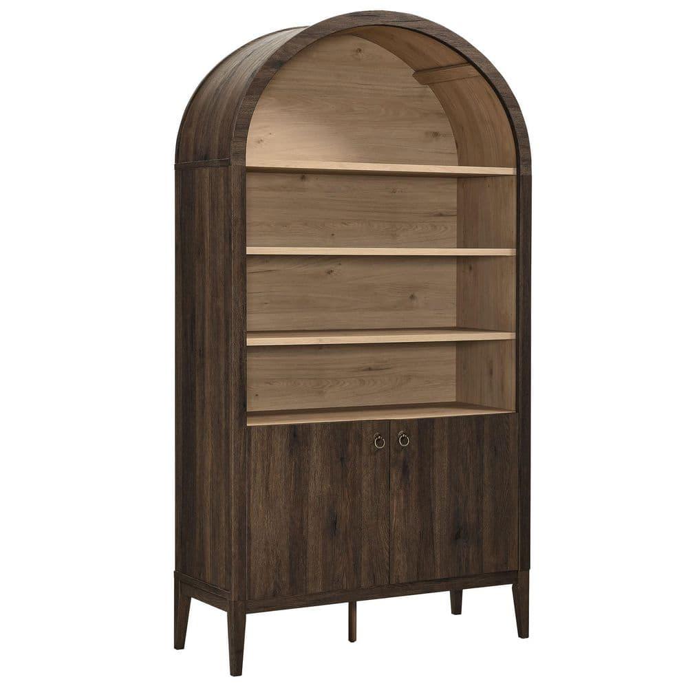 Modway Nolan 74" Tall Arched Storage Display Cabinet Bookshelf