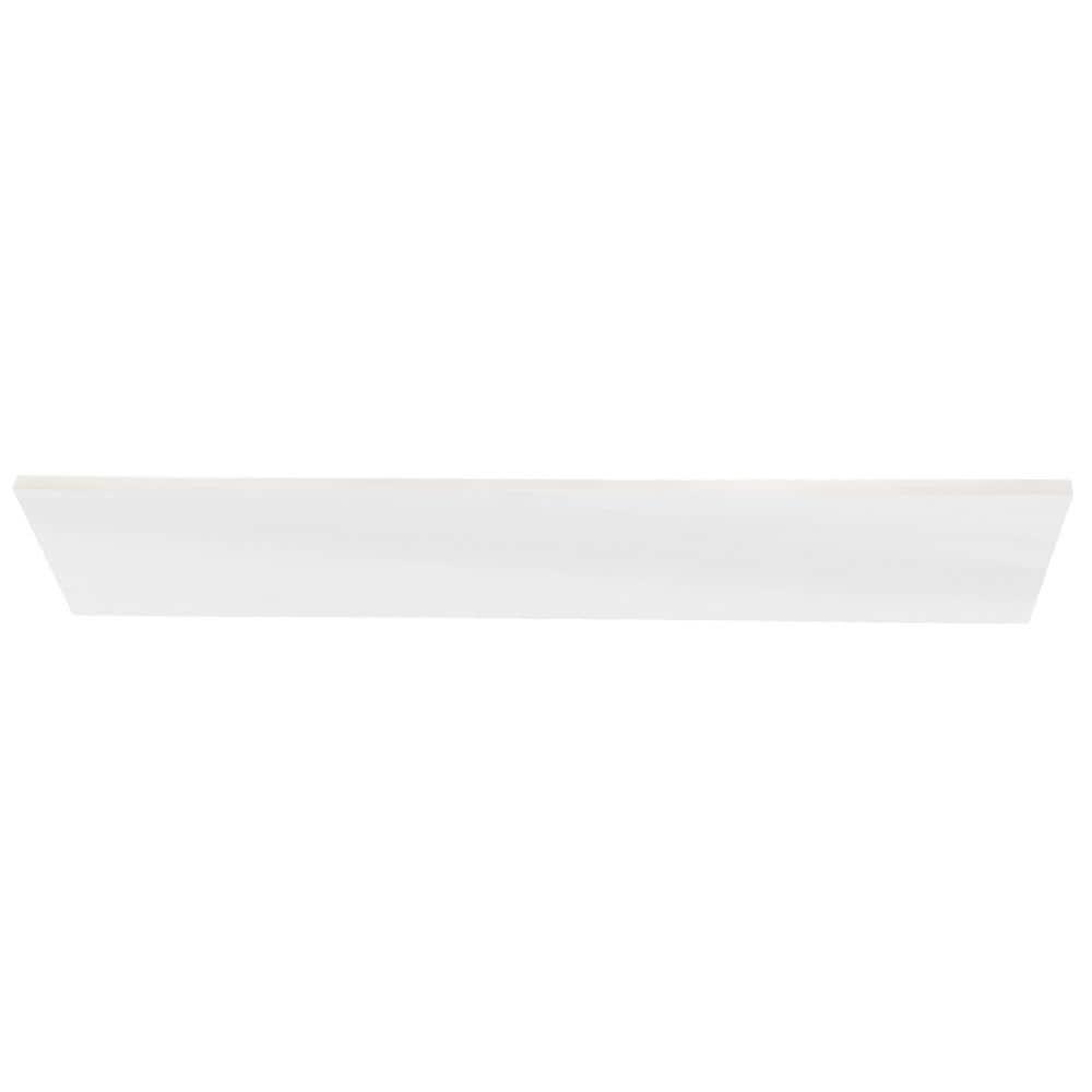 Terius Dolomite Warm White 3.54" x 23.54" Polished Marble Look Porcelain Bullnose Tile Trim