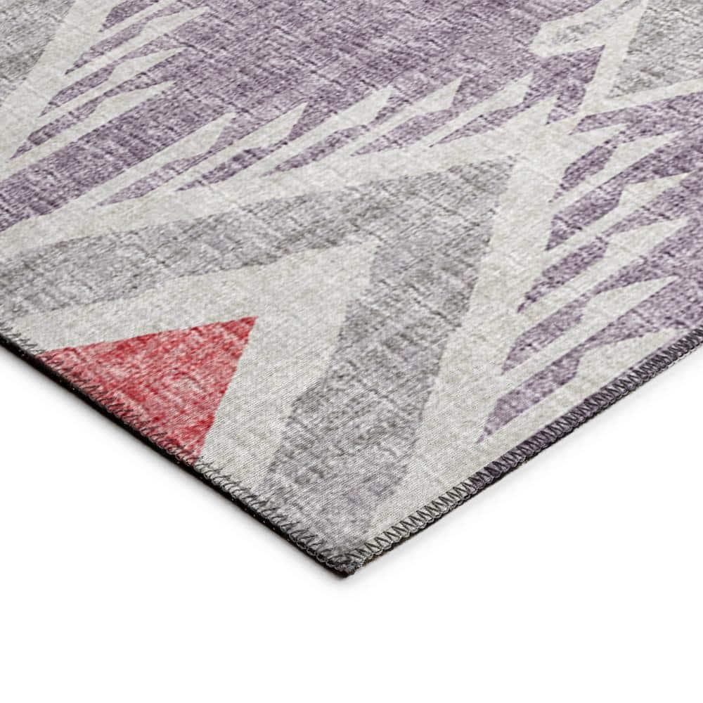 Addison Rugs Indoor/ Outdoor Addison Yuma Southwest Ikat Washable Area Rug 5' x 7'6" - Purple