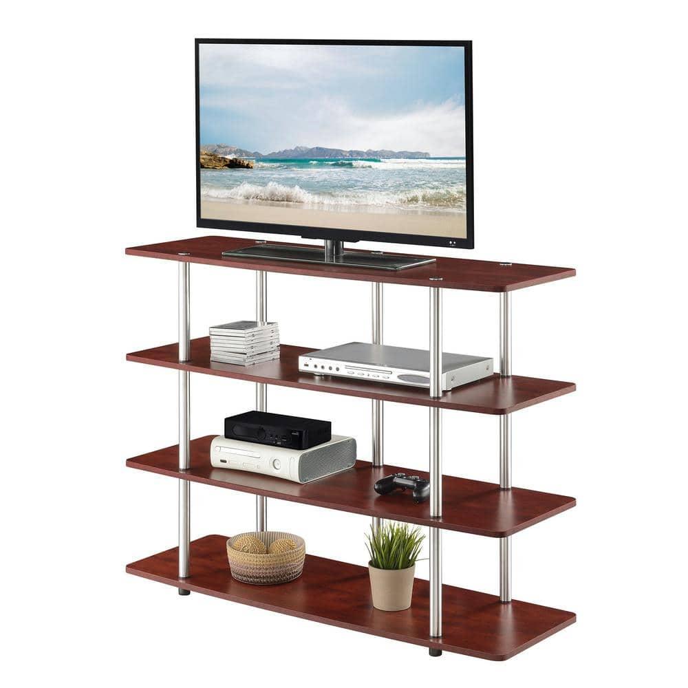 Convenience Concepts Designs2Go XL Highboy 4 Tier TV Stand, Cherry