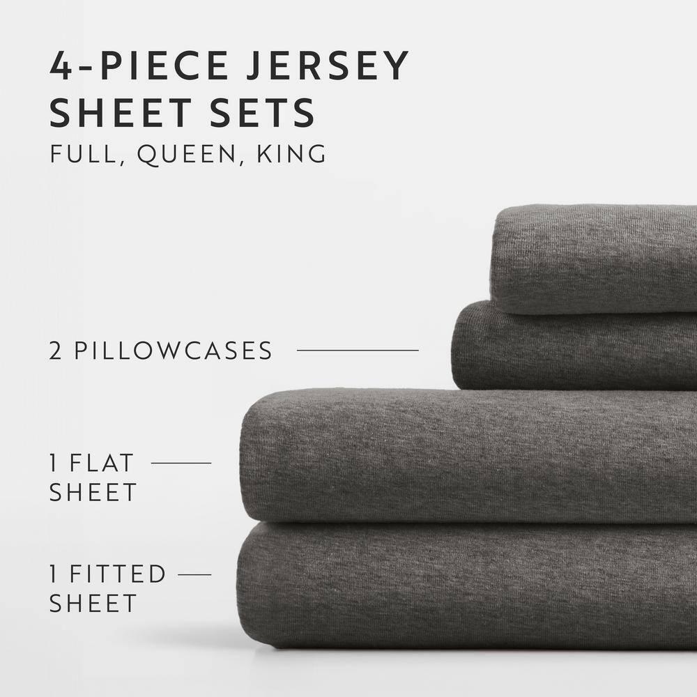 4 Piece 100% Cotton Jersey Knit Sheet Sets