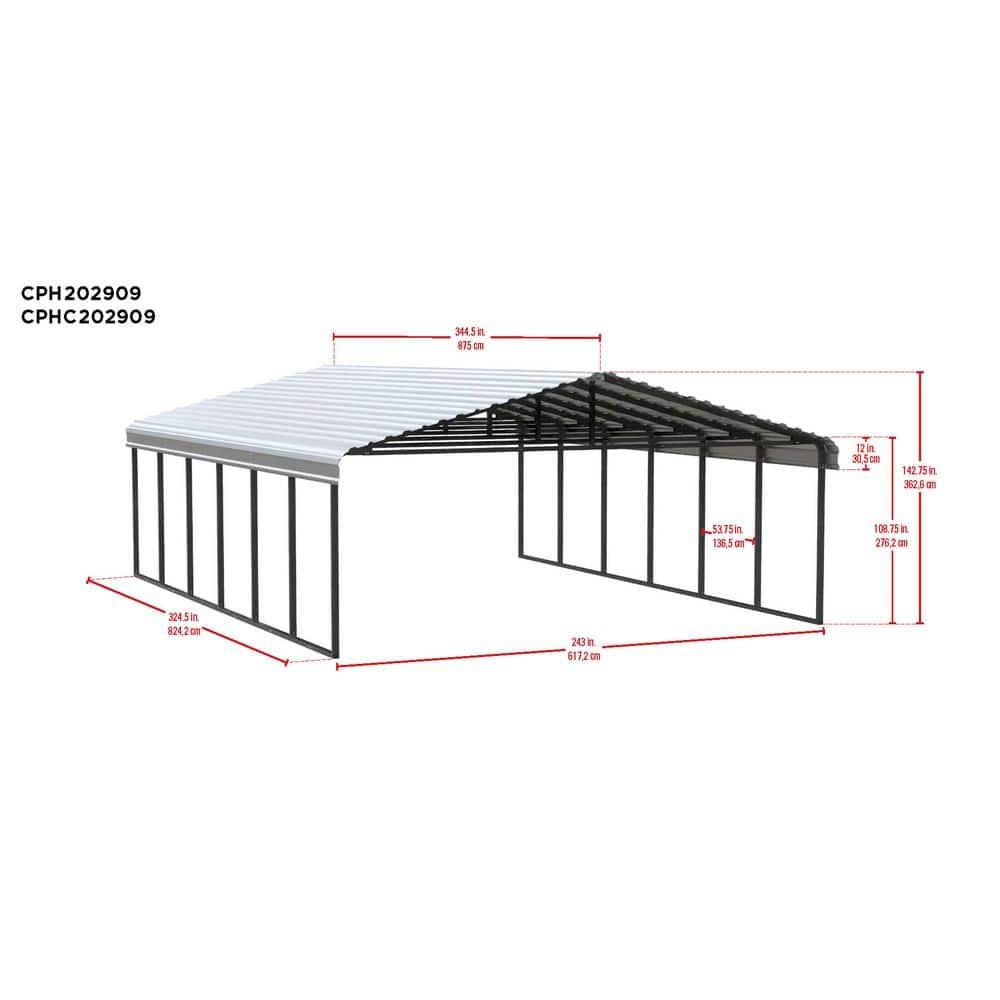 Arrow Arrow Carport, 20 ft. x 24 ft. x 9 ft.