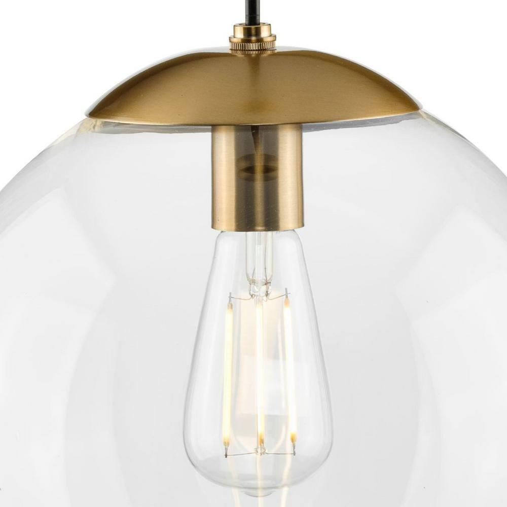 Progress Lighting P500311-109 Atwell - 1 Light Large Pendant   Brushed Bronze Finish with Clear Glass