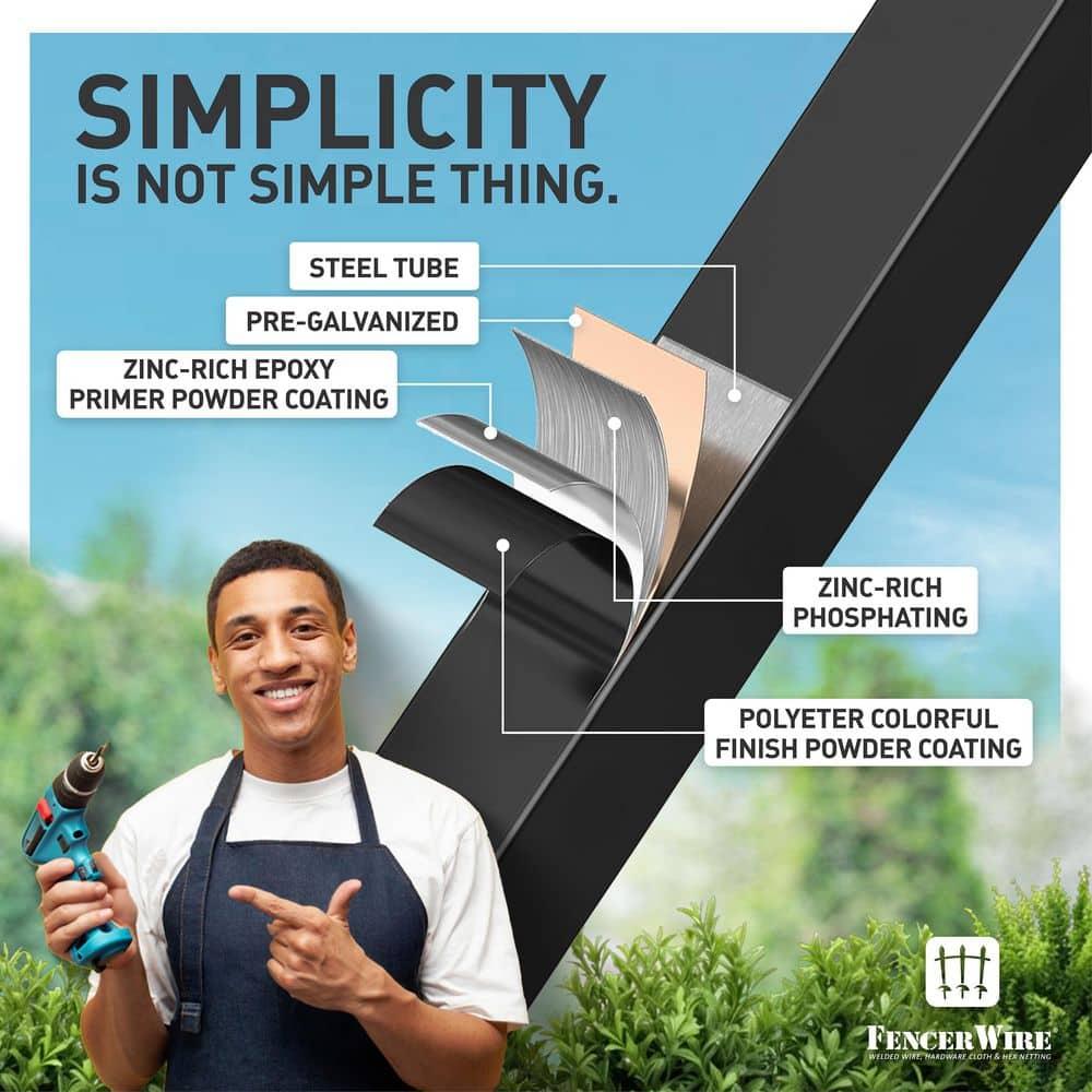 Fencer Wire Fencer Wire 4/ 5/ 6FT H X 6FT W Heavy Duty Flat Top Fence Barrier Panel, Anti-Rust Metal Fencing Panel, Pack of 5