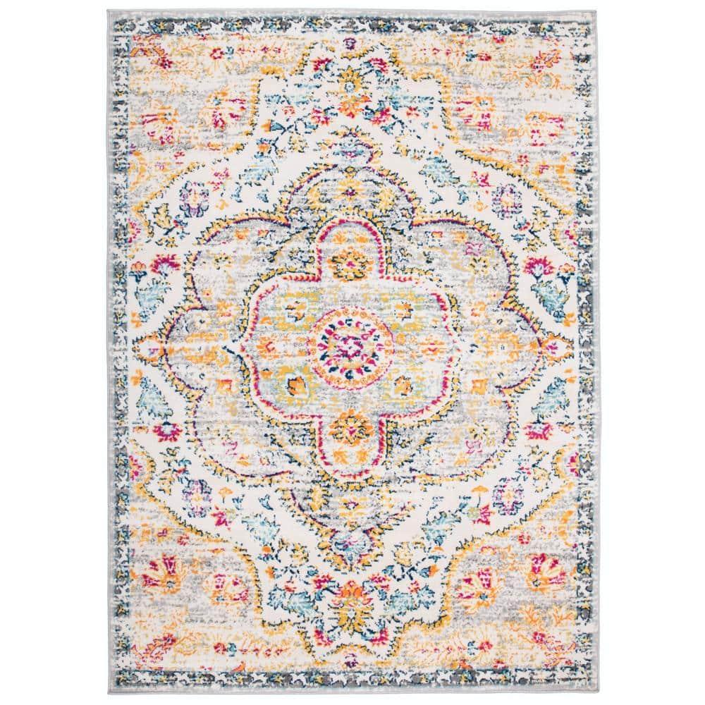 World Rug Gallery Distressed Vintage Bohemian Gray 7'10" x 10' Area Rug