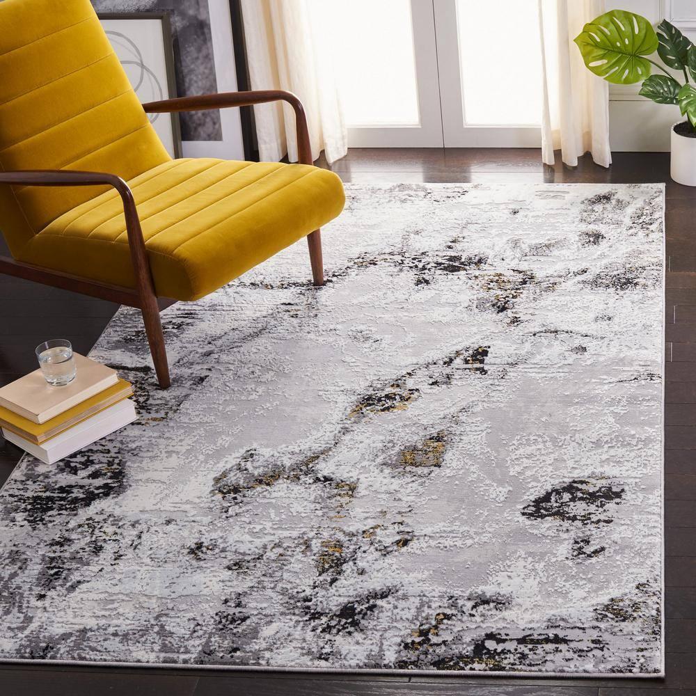 Willa Arlo™ Interiors Battaglia Gray/Gold/Black Area Rug
