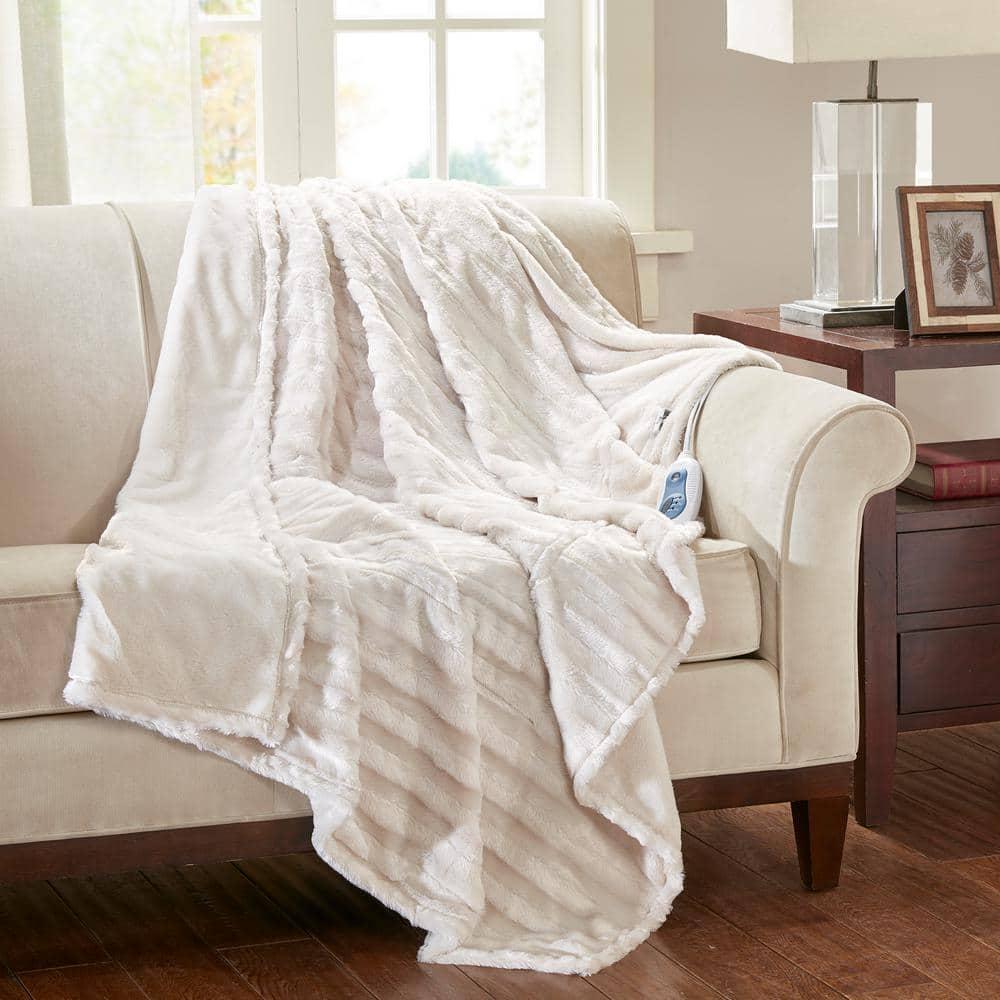 Beautyrest Heated Duke Faux Fur Throw