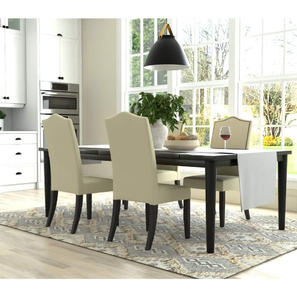 Carolina Cottage 1817-ESLN Romero Parson Chair - Espresso with Linen - 22.5 x 41.5 x 18.5 in.