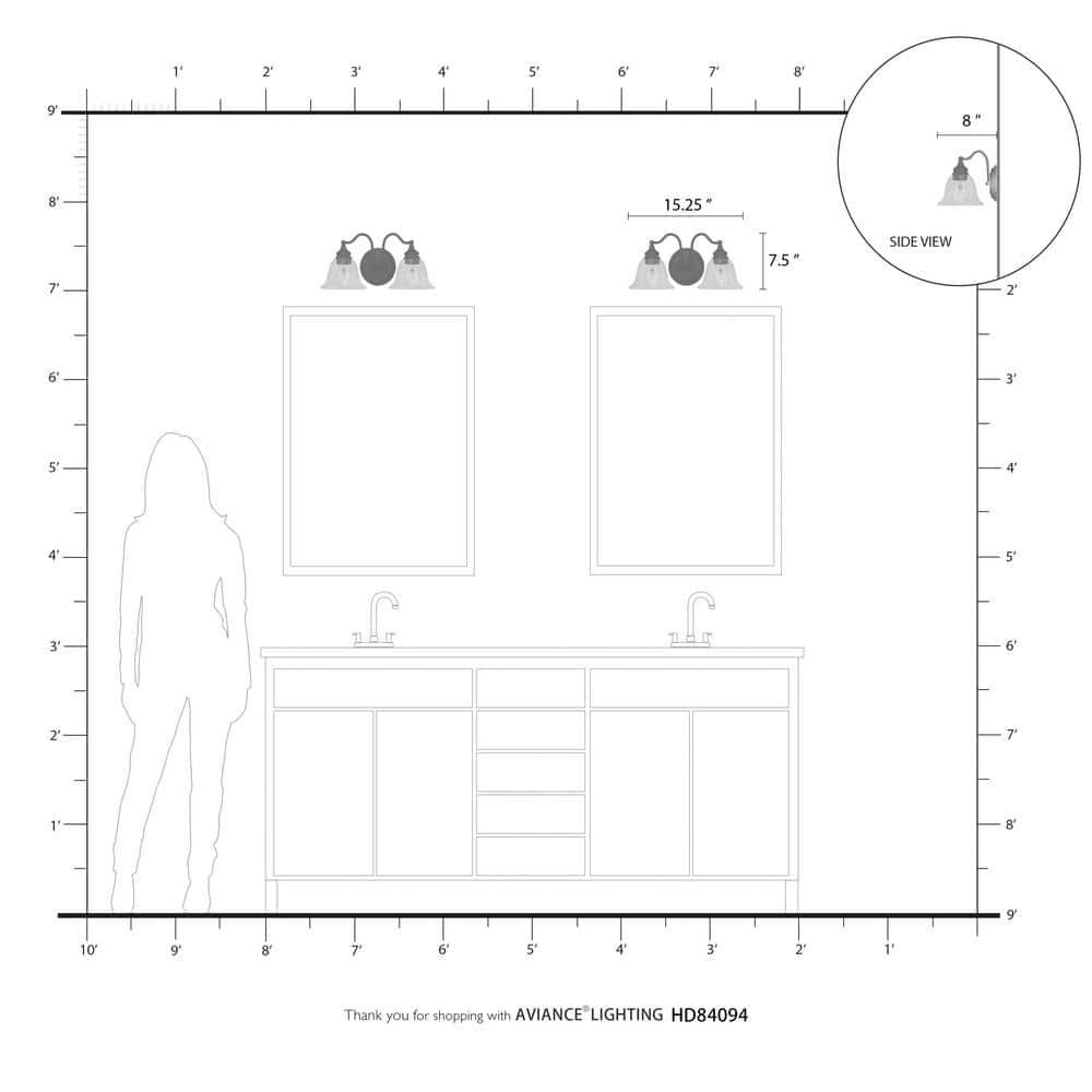 Livex Lighting Moreland 2 - Light Vanity in  Brushed Nickel