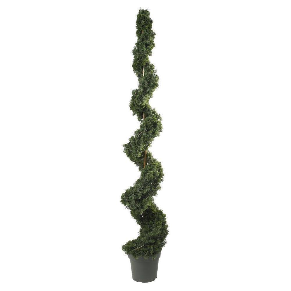 Fleur De Lis Living Faux Cedar Topiary in Pot
