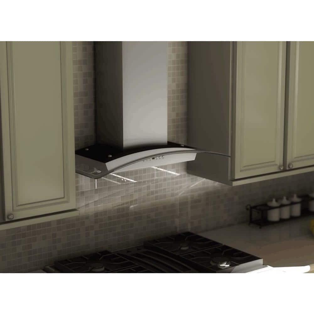 ZLINE 36 in. Convertible Vent Wall Mount Range Hood in Stainless Steel & Glass (KZ-36)