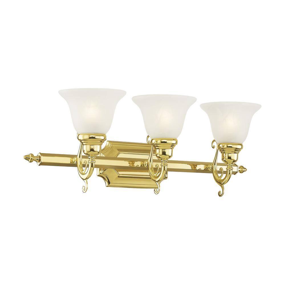 Livex Lighting French Regency 3 - Light Vanity in  Polished Brass