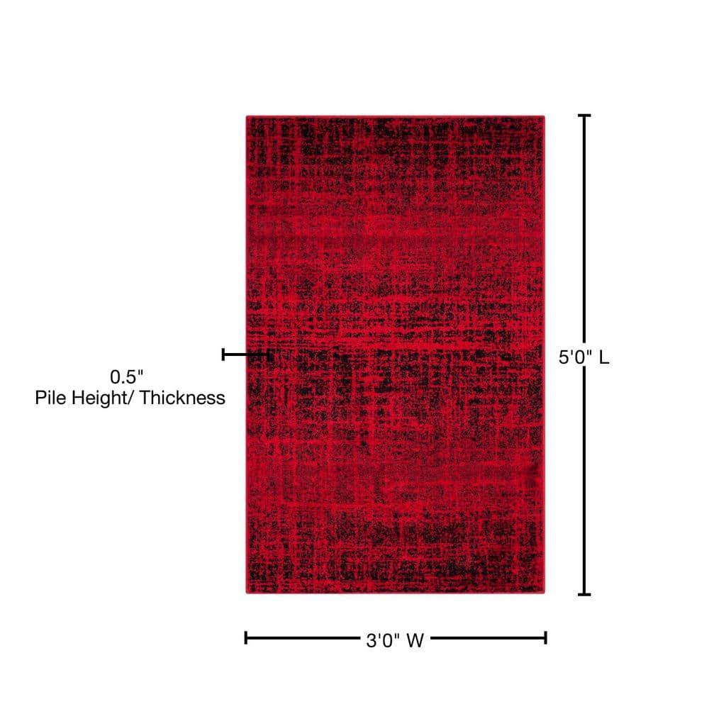 Adirondack ADR116 Machine Made Indoor Accent Rug - Red/Black - 3'x5' - Safavieh