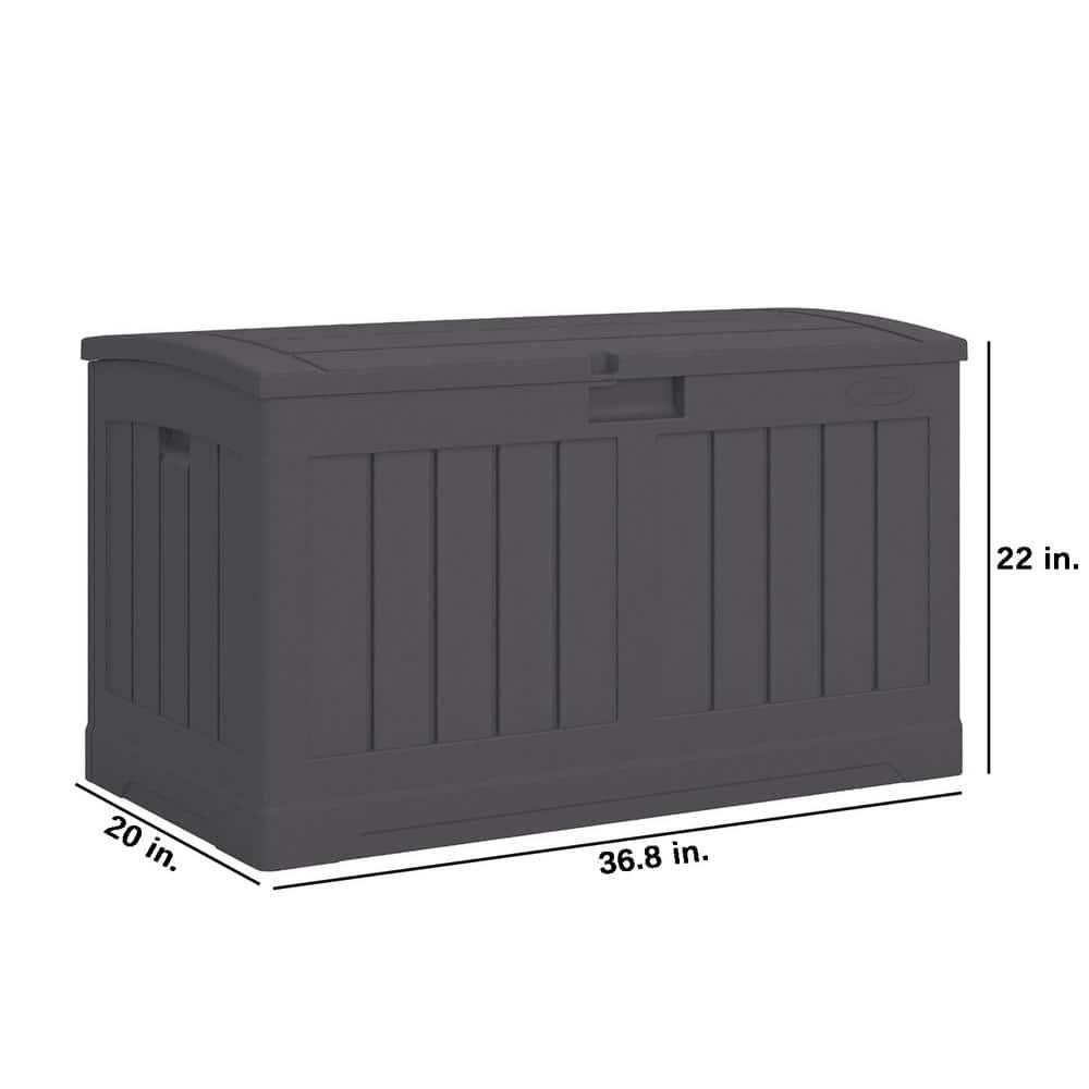 Suncast Suncast 50 Gallon Plastic Deck Box with Molded Lockable Feature for Home, Gray