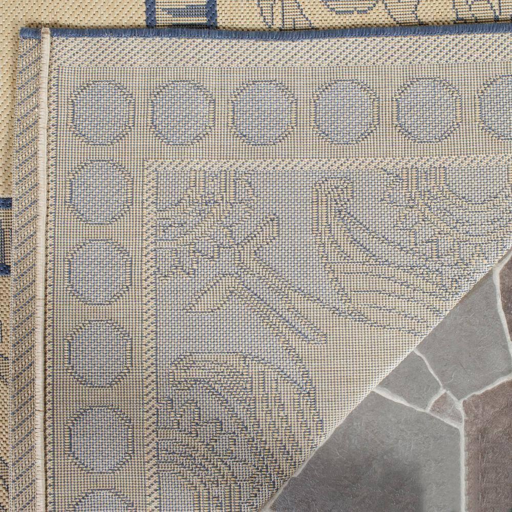 Courtyard CY2965 Power Loomed Indoor/Outdoor Area Rug - Natural/Blue - 4'x5'7" - Safavieh.