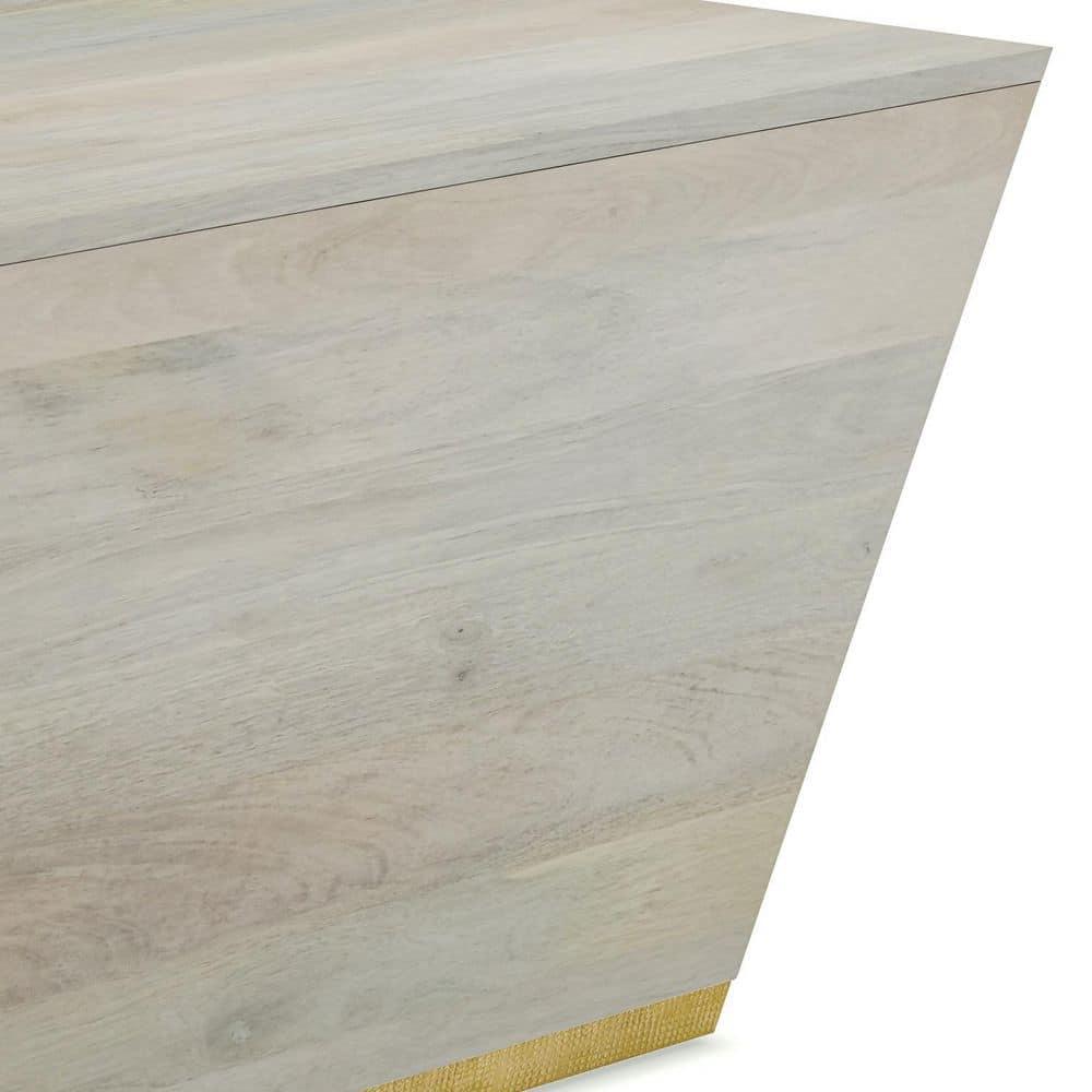 Simpli Home Abba SOLID MANGO WOOD 28 inch Wide Square Modern Coffee Table in White Wash , Fully Assembled