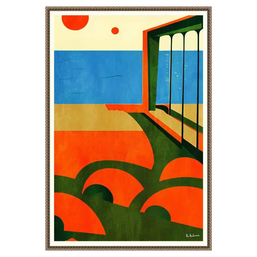 23"x33" Amalfi Coast View by Bo Anderson Framed Canvas Wall Art Print Bronze - Amanti Art