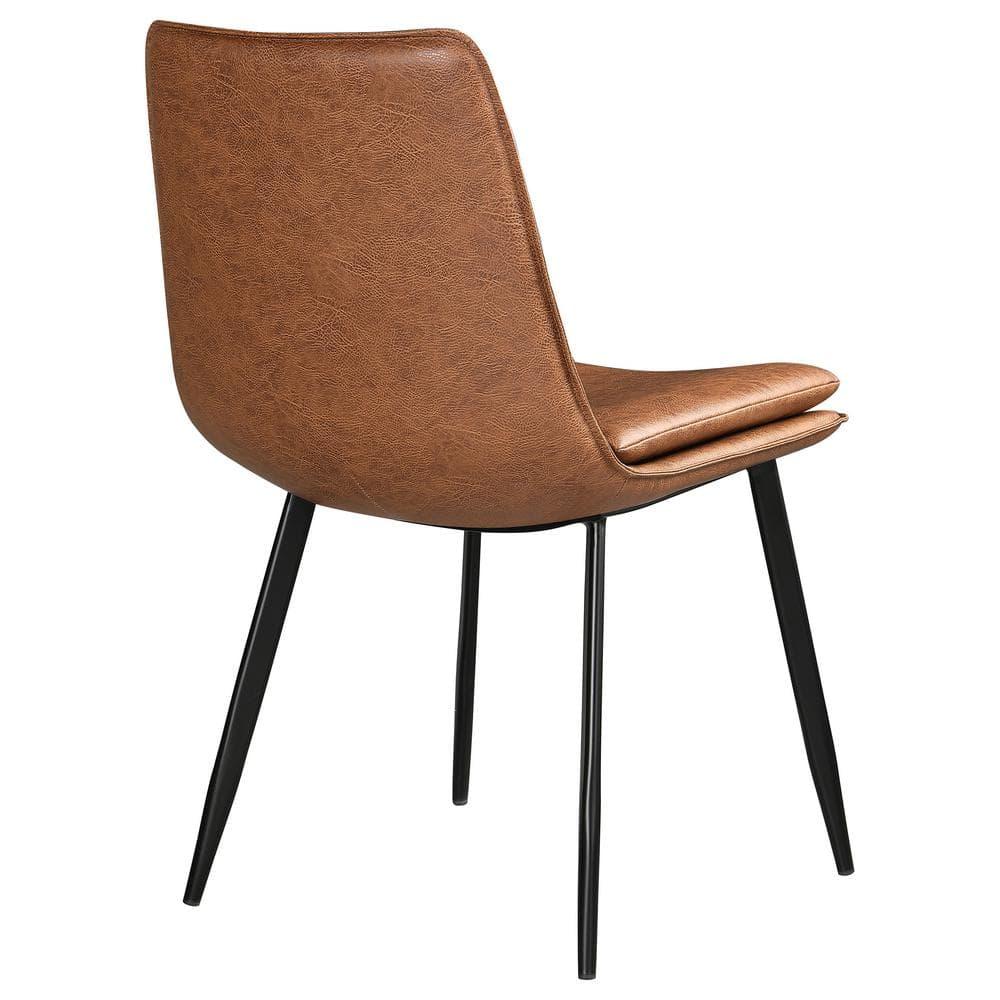Coaster Ortega Faux Leather Padded Seat Dining Side Chair Coffee