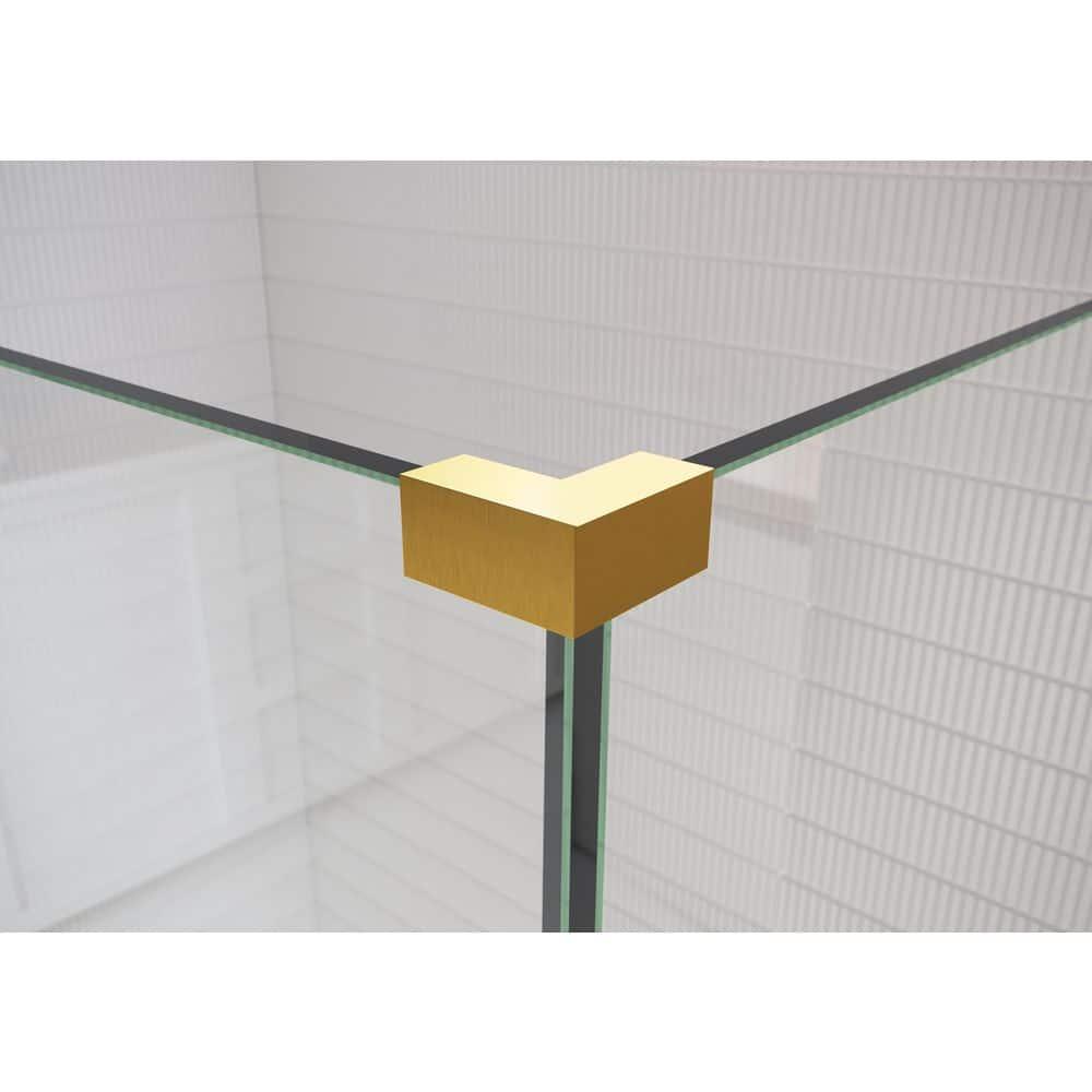 Illume 59 in. x 37 in. x 78 in. 90-degree Fully Frameless Wall Hinged Glass Shower Enclosure