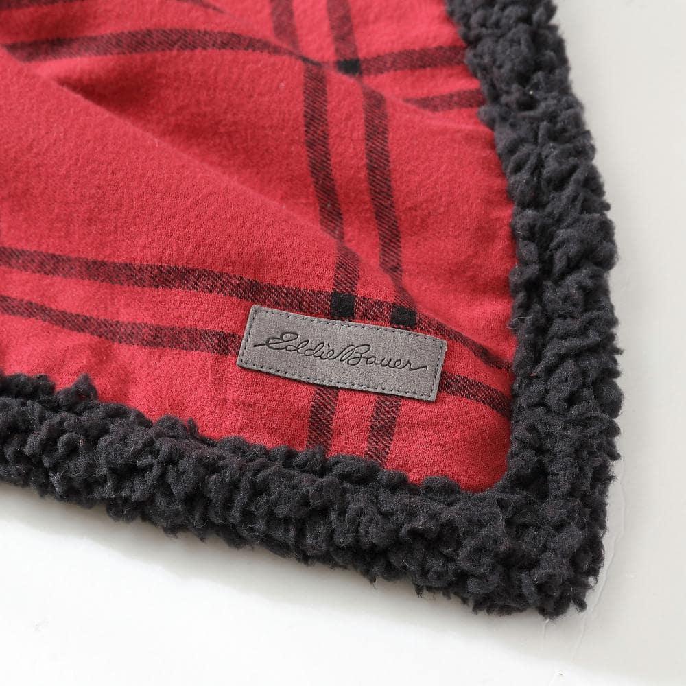 Eddie Bauer Eddie Bauer Printed Flannel/Sherpa Throw Blankets
