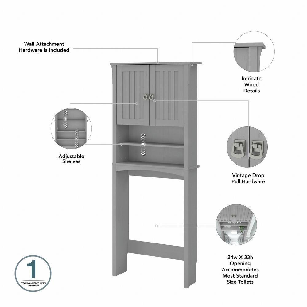 Salinas Over The Toilet Storage Cabinet in Cape Cod Gray - Engineered Wood