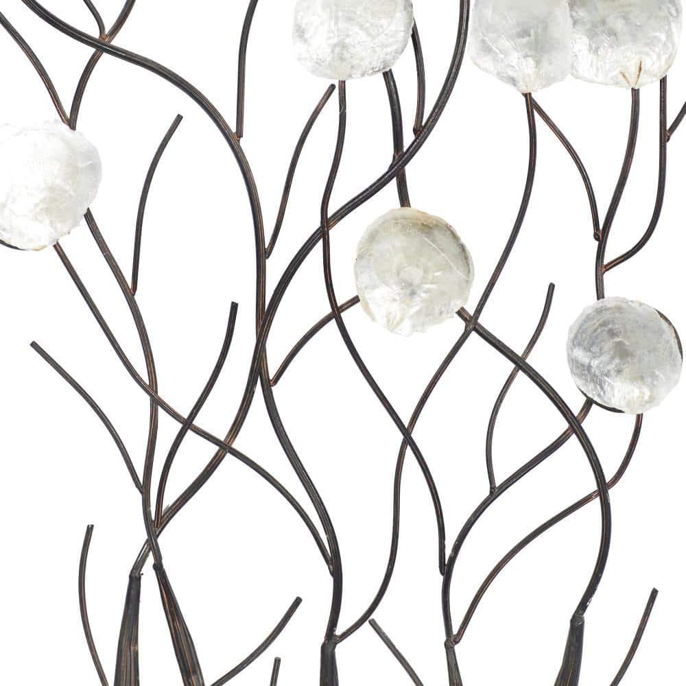 Metal Floral Wall Decor with Capiz Accents White - Olivia & May
