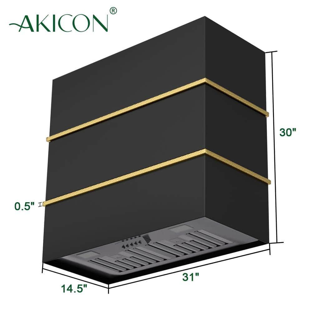 Akicon Akicon 30" Stainless Steel 600 CFM Ducted (Vented) Wall Mounted Required Range Hood AK-HS30HC-JBG