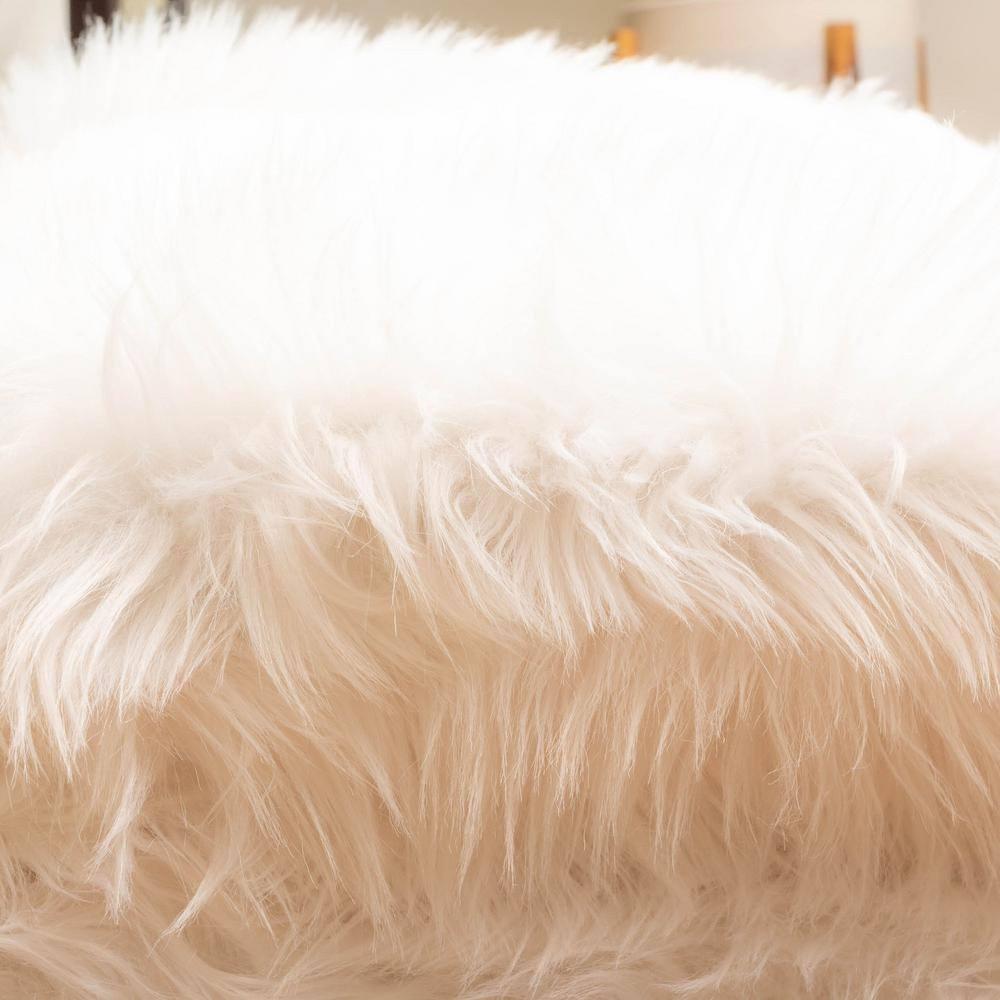 Diller White Faux Sheepskin Fur Machine Washable Shag Fluffy Area Rug