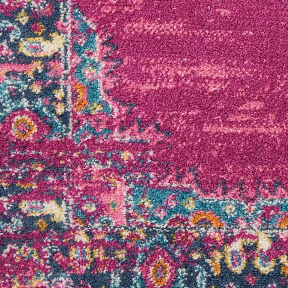 Nourison Passion Medallion Bohemian Indoor Rug Fuchsia 8' x 10'