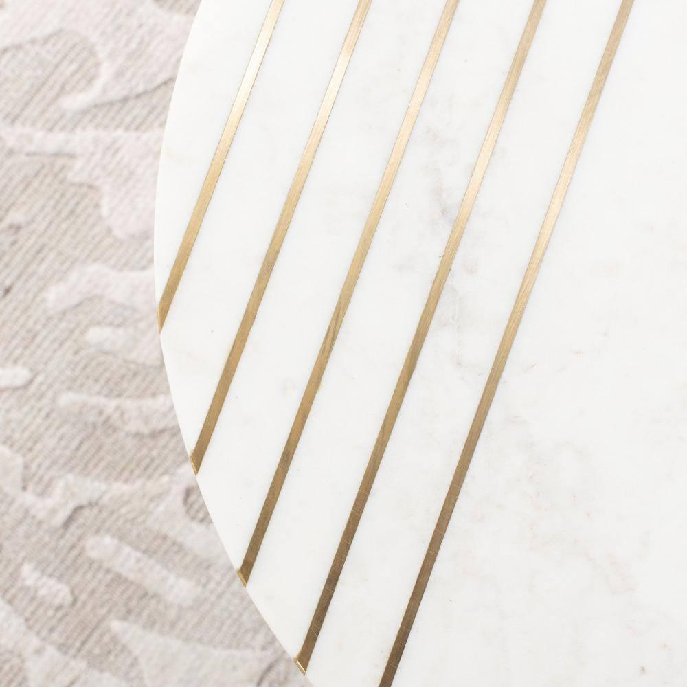 Valerie Marble Accent Table - White Marble/Brass - Safavieh.