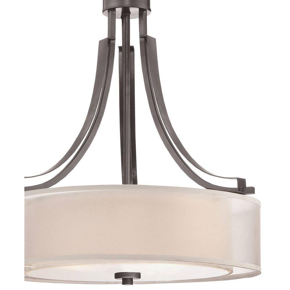 4104-172-Minka Lavery-Parsons Studio - Pendant 3 Light Translucent Sliver Linen in Transitional Style - 23.5 inches tall by 20.5 inches wide-Smoked