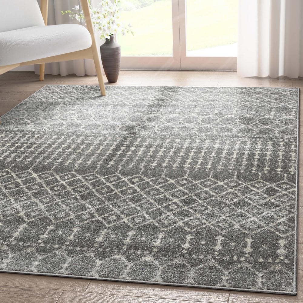 Mystic Colette Moroccan Trellis Grey Area Rug