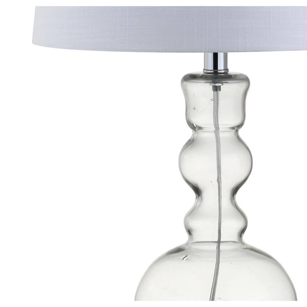 JONATHAN Y JYL1061B-SET2 Set of 2 Table Lamps Genie 28.5" Glass LED Table Lamp Contemporary Transitional Bedside Desk Nightstand Lamp for Bedroom Living Room Office College Bookcase, Clear