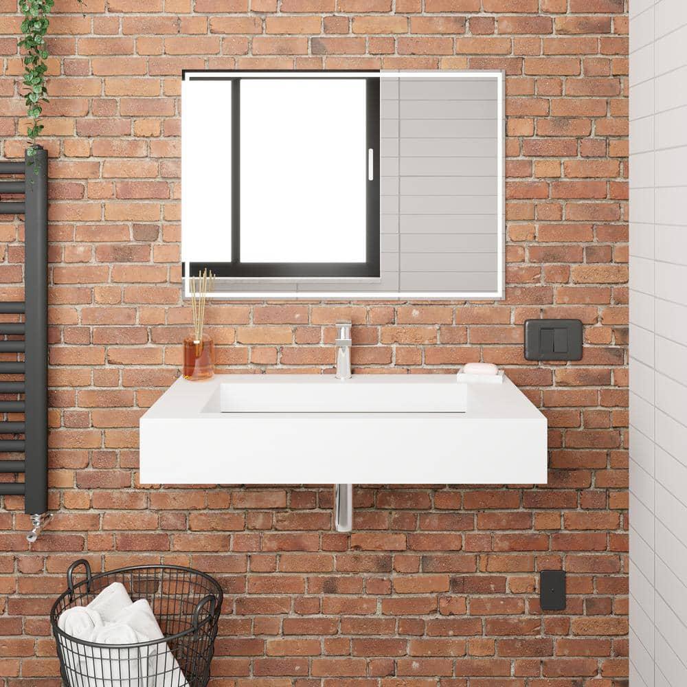 CastelloUSA Pyramid 36" Rectangular Wall Mount Solid Surface Bathroom Sink CB-GM-2053