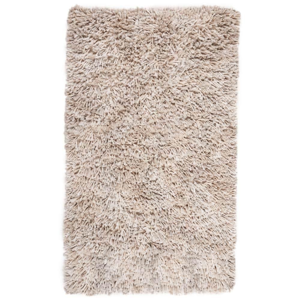 Rio Shag SG960 Hand Loomed Indoor Accent Rug - Beige/Ivory - 3'x5' - Safavieh