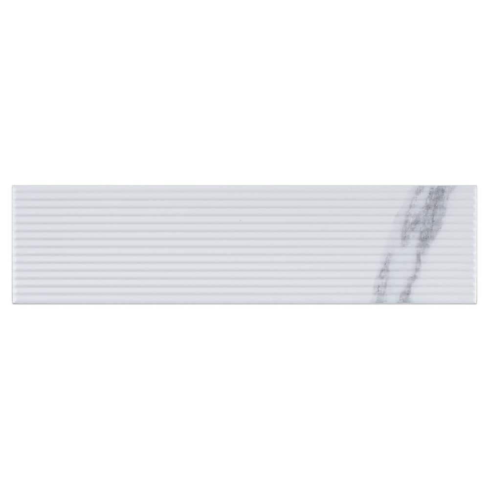 Supreme Tile Paloma Calacatta 2.95 in. X 11.81 in. Ceramic Subway Wall Tile