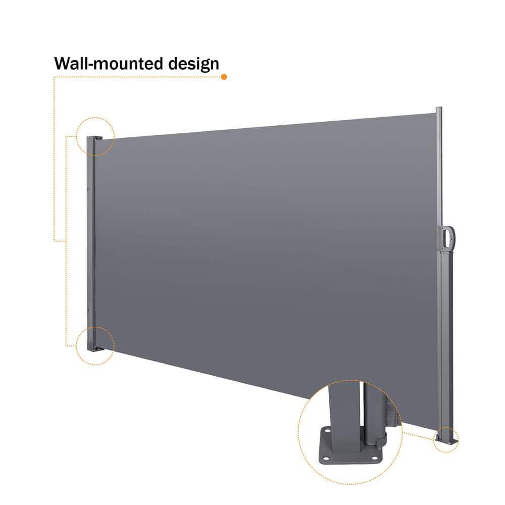 Retractable Side Screen Awning, UV Resistant, Waterproof, Patio Privacy Screen For Garden, Balcony, Courtyard