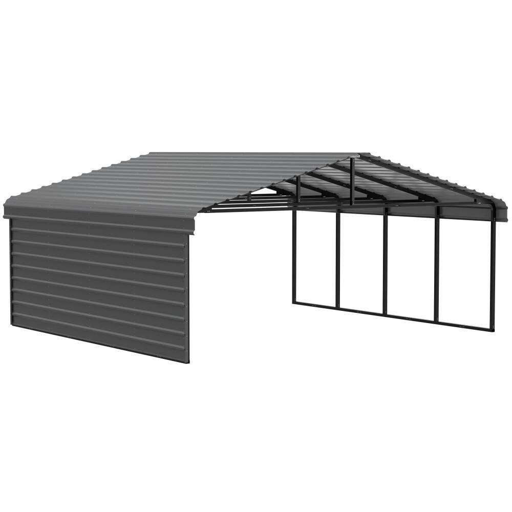 Arrow 20 x 20 ft Carport with 1-sided Enclosure