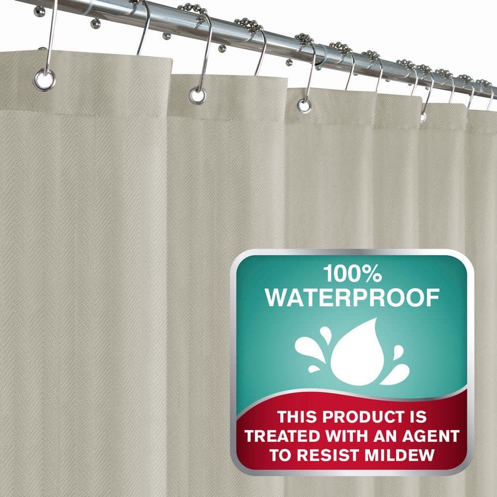 Maytex  Herringbone Ultimate Waterproof Fabric Shower Curtain or Liner Linen